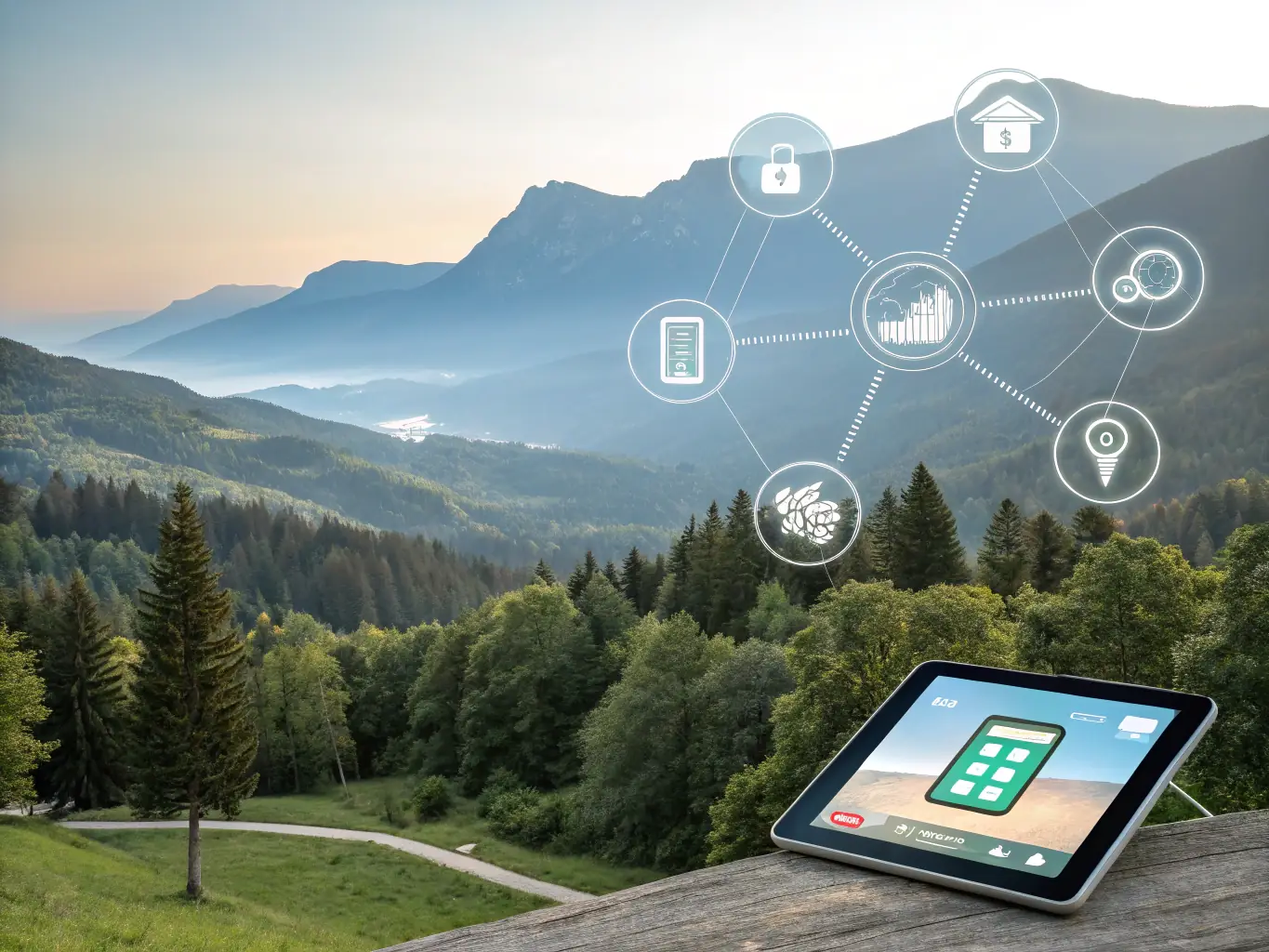 An image illustrating a seamless integration of the Golf POS System with various third-party services, such as online booking platforms and accounting software, in a connected and efficient manner.