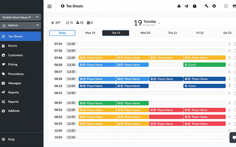 Cloud based Golf Tee Sheet Software
